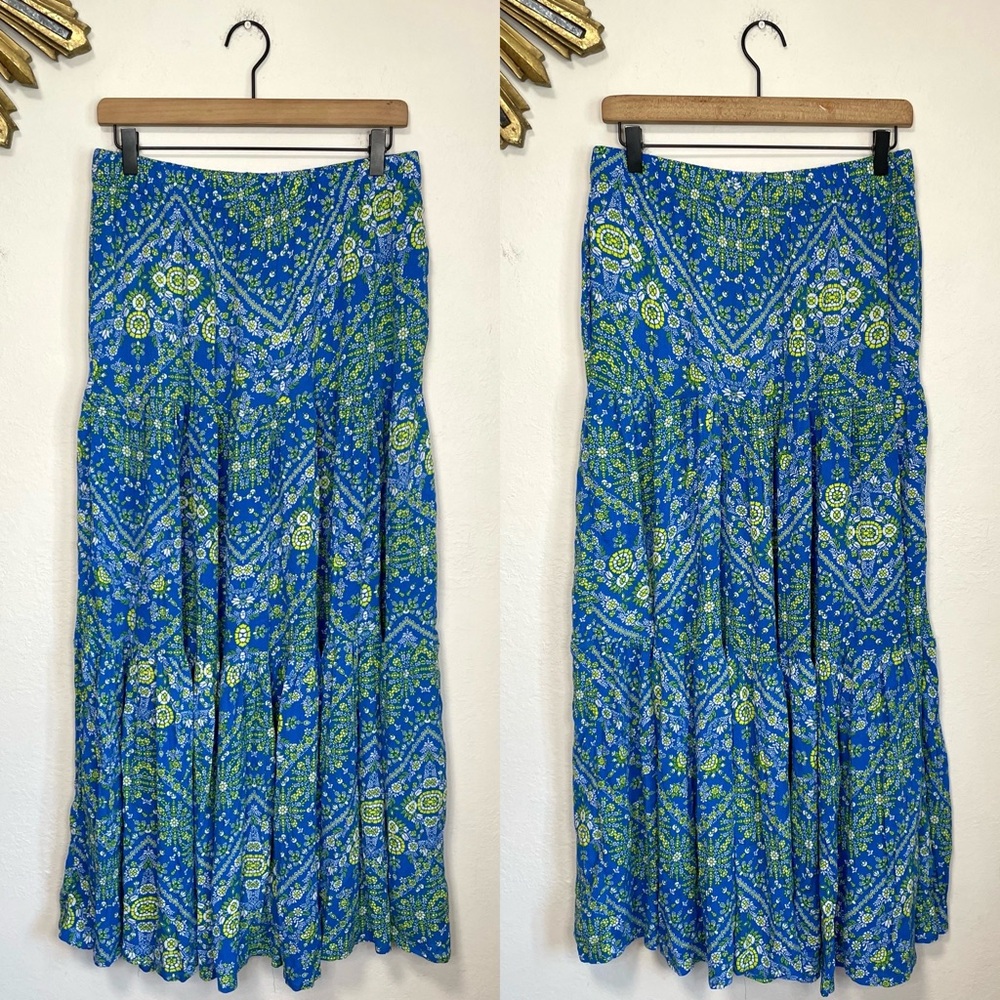 Scoop Printed Tiered Maxi Skirt